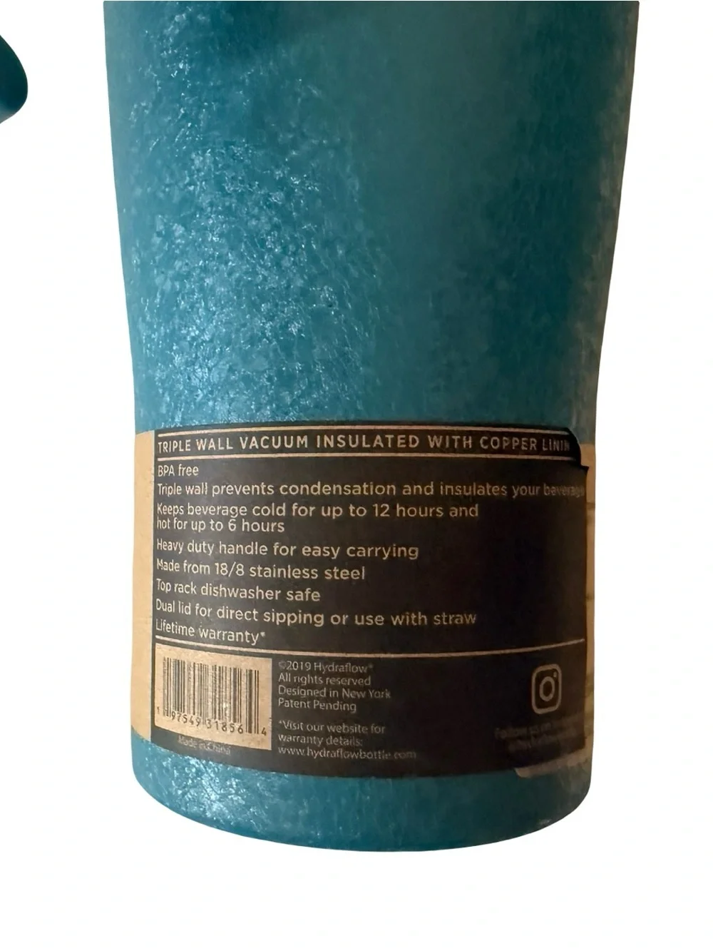 Brand New Hydraflow Capri Teal Travel Cup